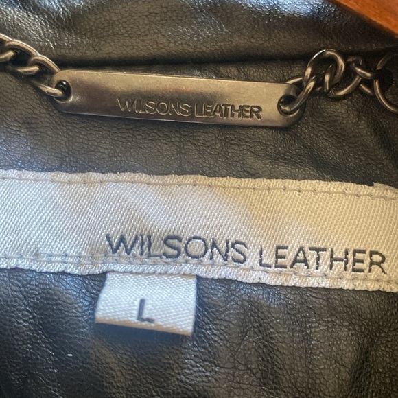 Wilson’s Vintage Leather Trench Coat Black Thinsulate Insulation Large L… - Picture 5 of 16